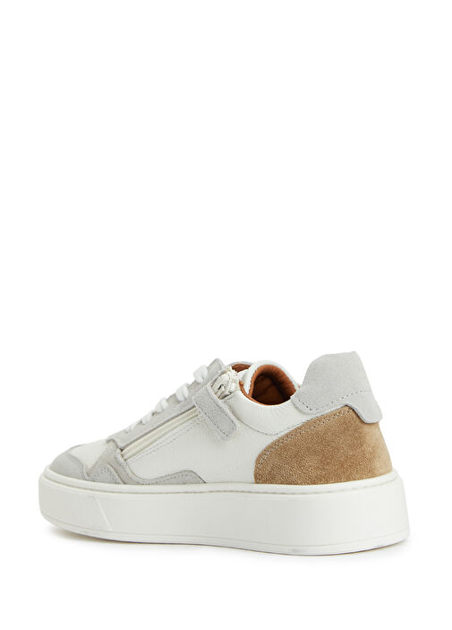 Kırık Beyaz Erkek Çocuk Deri Sneaker - Görsel 4