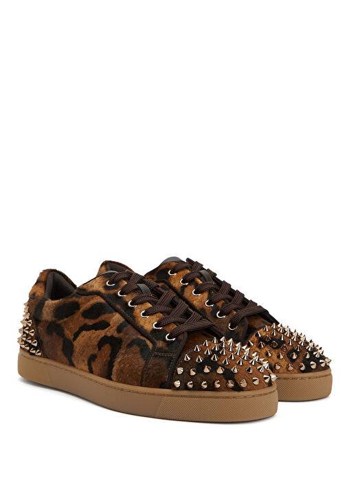 Christian Louboutin - Seavaste Leopar Desenli Erkek Deri Sneaker