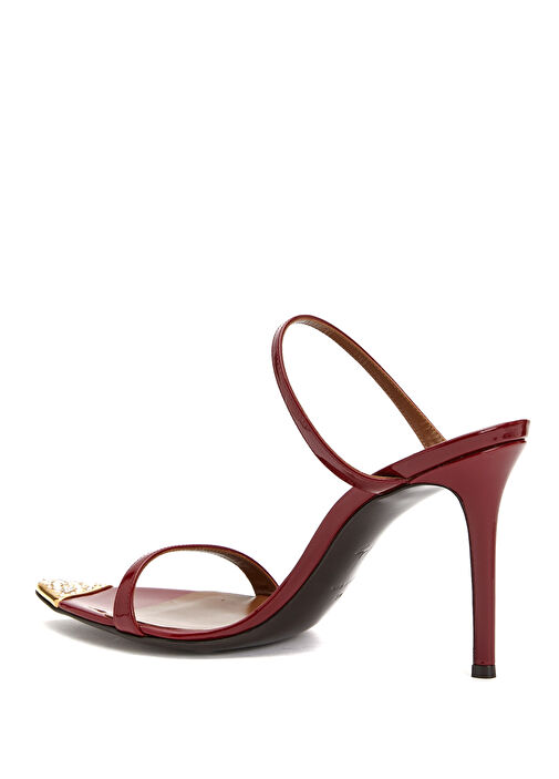 Kırmızı Kadın Deri Terlik - Görsel 4