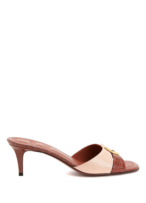 Fendi Fendi Pembe Kontrast Renkli Kadın Deri Terlik Beymen'de! Pembe - 2. görsel