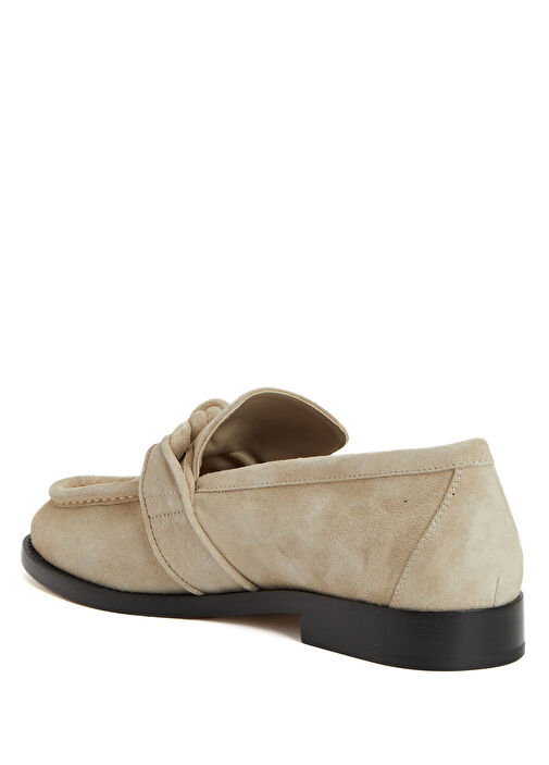 Ekru Kadın Deri Loafer - Görsel 4