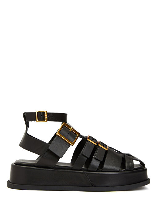 Divarese Divarese Siyah Kadın Deri Sandalet Beymen'de! Siyah - 2. görsel