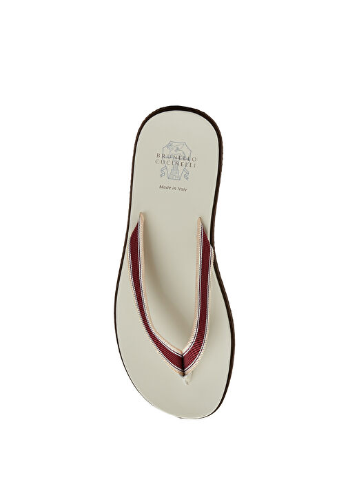 Bordo Erkek Deri Terlik - Görsel 5