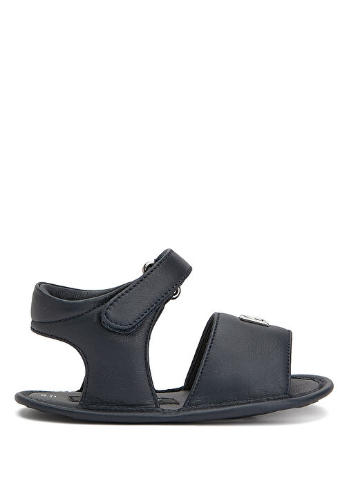 Koyu Mavi Kız Çocuk Deri Sandalet - Görsel 2