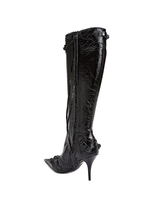 Cagole Siyah Kadın Deri Çizme - Görsel 4