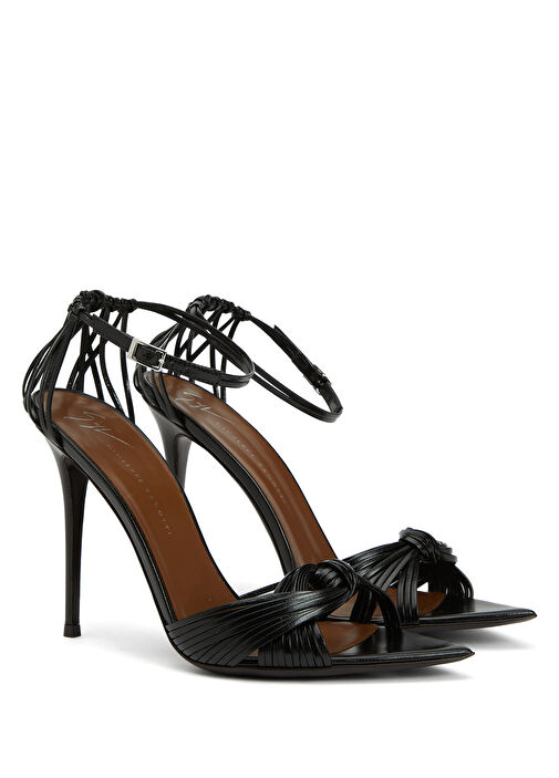 Siyah Kadın Deri Sandalet - Görsel 3