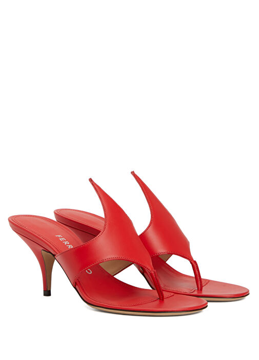 Ferragamo Kırmızı Ferragamo Deri Kadın Terlik