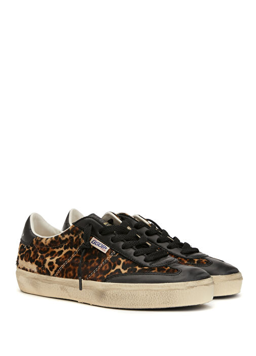 Soul-Star Leopar Kadın Deri Sneaker - Görsel 3