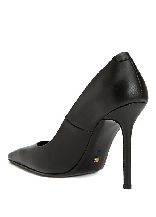 Siyah Kadın Deri Topuklu Ayakkabı - Görsel 5