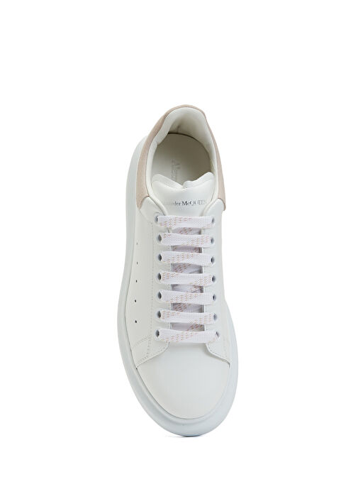 Oversized Pembe Beyaz Kadın Deri Sneaker - Görsel 5