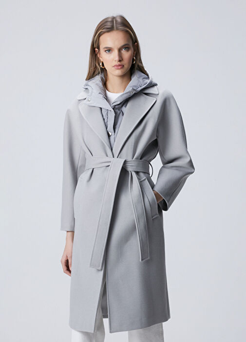 Gri İçi Çıkarılabilir Mostralı Manto