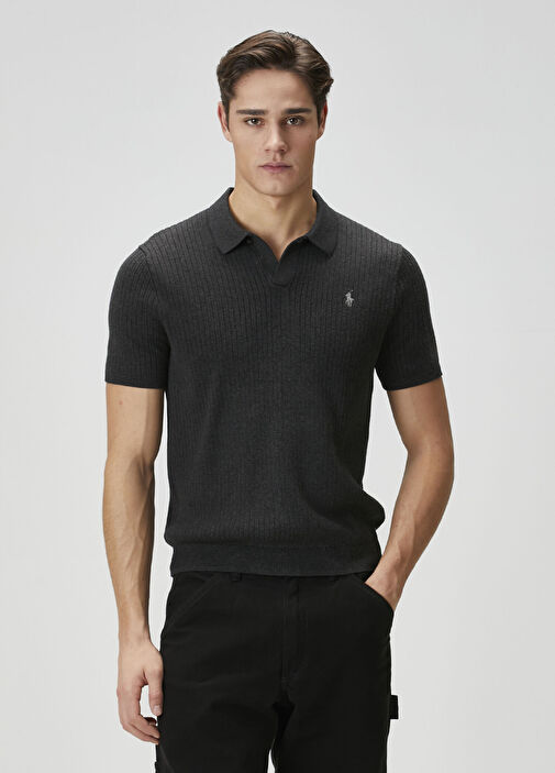 Polo Ralph Lauren Gri Erkek Antrasit Çizgi Dokulu T-shirt 1881715