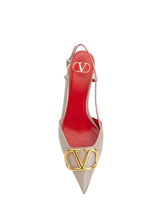 VLogo Pudra Deri Topuklu Ayakkabı - Görsel 5