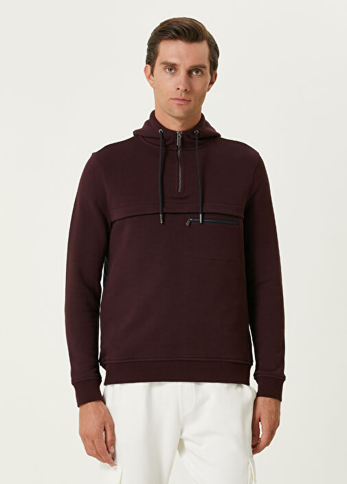 Beymen Club Burgundy Men Burgundy Hooded Sweatshirt 1569033 BeymenClub