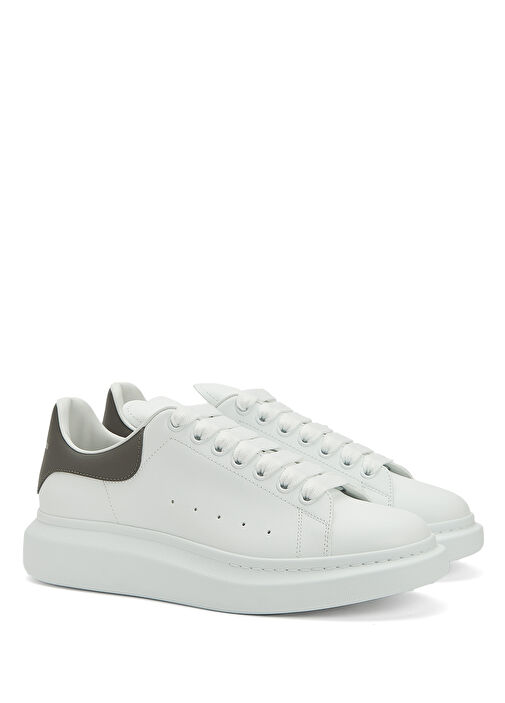 Oversize Gri Beyaz Erkek Deri Sneaker - Görsel 3