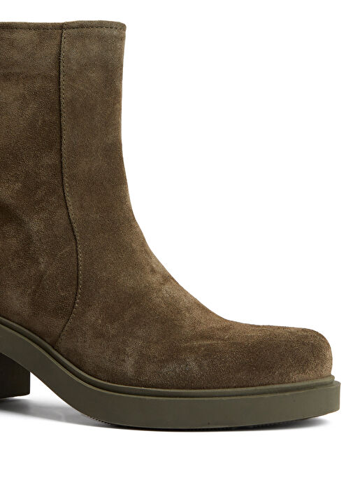 Haki Kadın Deri Bot - Görsel 7