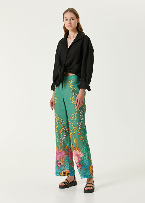 Dali Green Patterned Pants