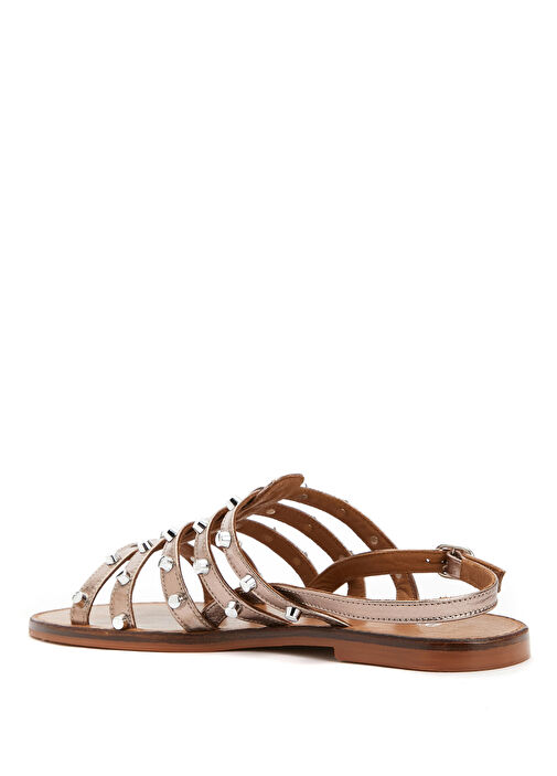 Platin Kadın Deri Sandalet - Görsel 4