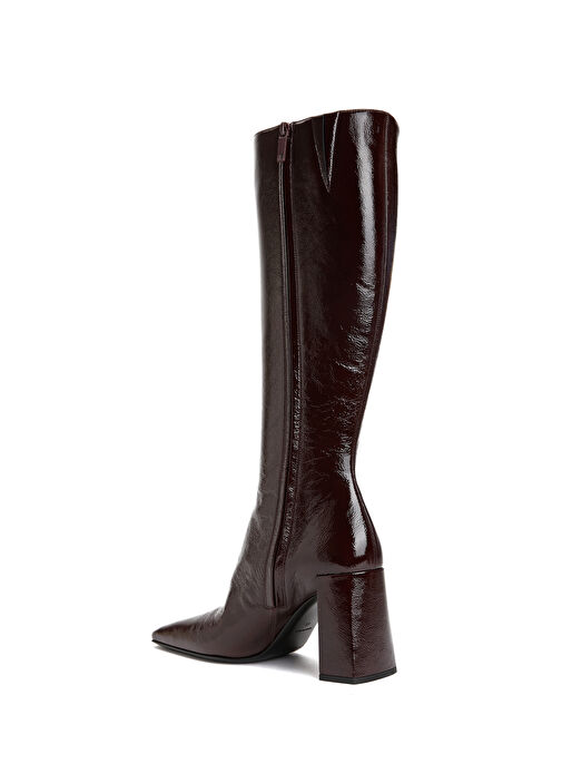Bordo Kadın Deri Çizme - Görsel 4