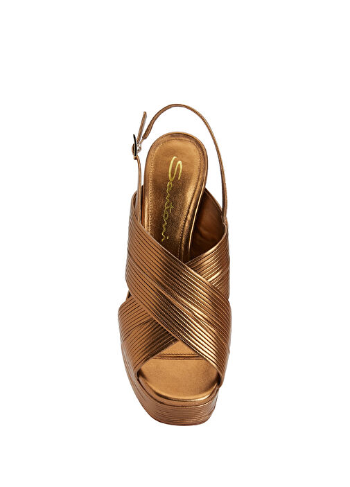 Sand Bronz Kadın Deri Sandalet - Görsel 5