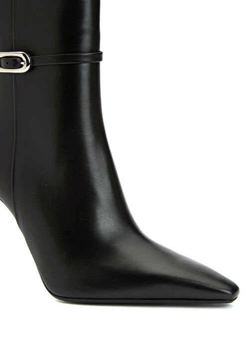 Siyah Kadın Toka Detaylı Deri Bot - Görsel 7