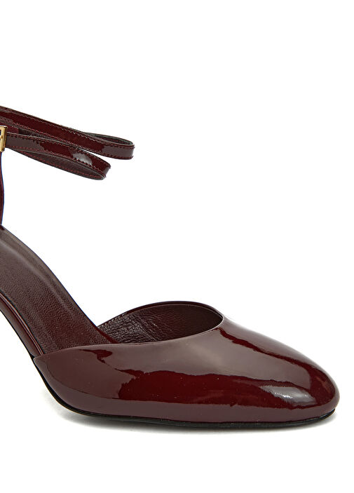 Bordo Rugan Deri Topuklu Ayakkabı - Görsel 7