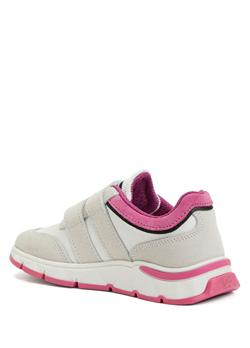 Pembe Beyaz Çocuk Deri Sneaker - Görsel 4