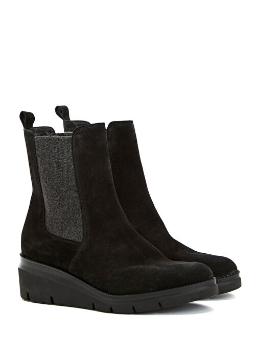 Siyah Lastikli Kadın Deri Bot - Görsel 3