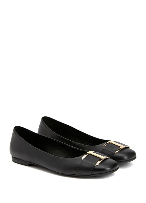 Siyah Kadın Deri Babet - Görsel 3