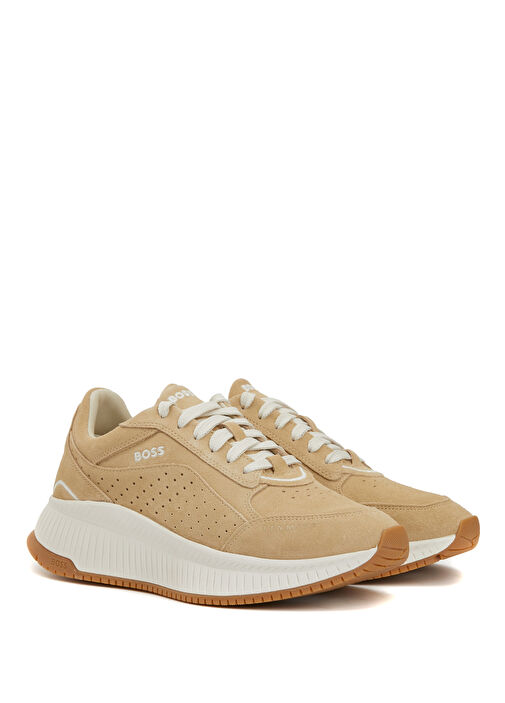 Bej Kadın Deri Sneaker - Görsel 3