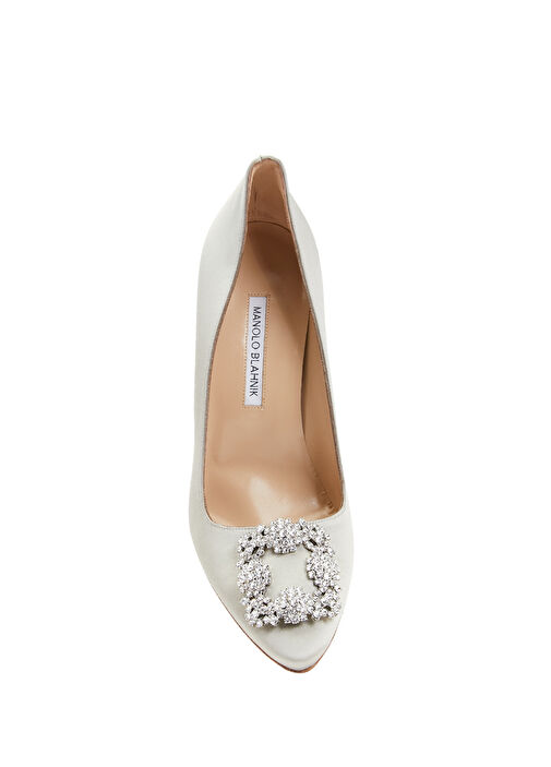 Hangisi Gri Saten Topuklu Ayakkabı - Görsel 5