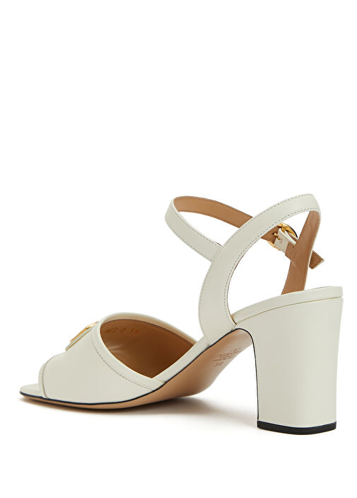 Ekru Kadın Deri Sandalet - Görsel 4