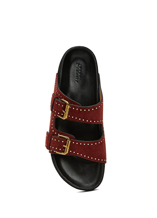 Lennyo Bordo Kadın Deri Terlik - Görsel 5