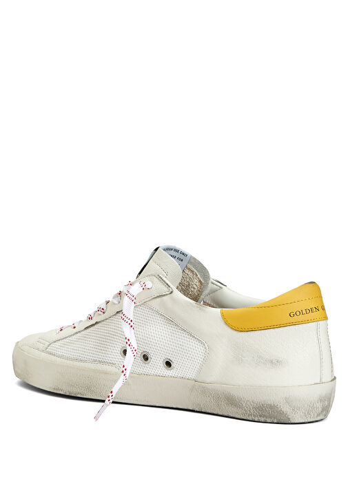 Super-Star Beyaz Sarı Erkek Deri Sneaker - Görsel 4