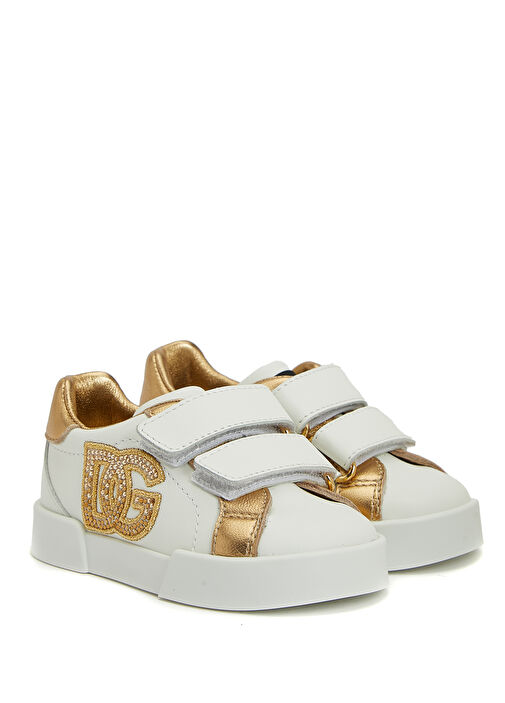 Beyaz Kız Çocuk Deri Sneaker - Görsel 3