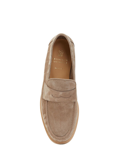 Brunello Cucinelli Bej Brunello Cucinelli Süet Erkek Loafer