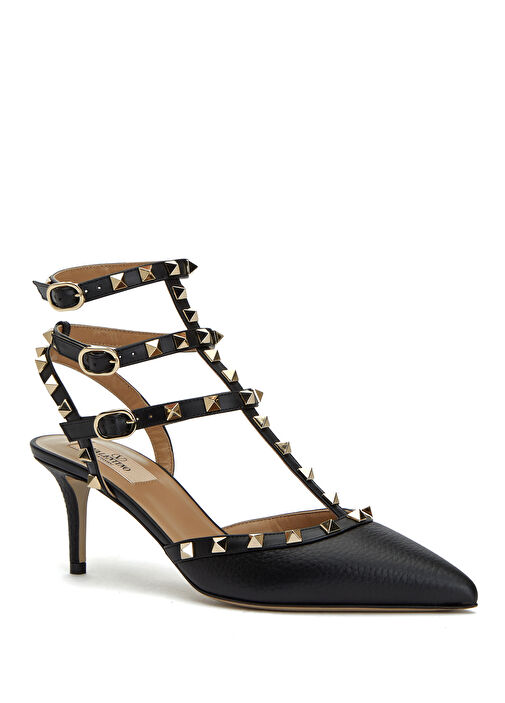Valentino Garavani Valentino Garavani Rockstud Pudra Siyah Deri Topuklu Ayakkabı Basketbol Ayakkabıları | Beymen Pudra Siyah - 3. görsel
