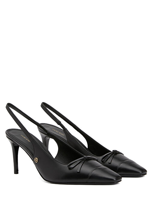 Freya Siyah Deri Topuklu Ayakkabı - Görsel 3