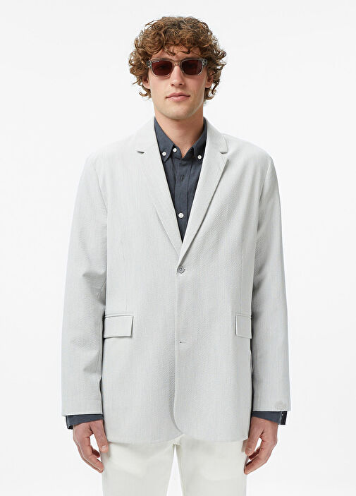 LEADER × UNFINISHED CUSTOMIZED ZEST COAT Lacoste Gri-ACZ Erkek Gri Çift Düğmeli Erkek Blazer Ceket 1949496