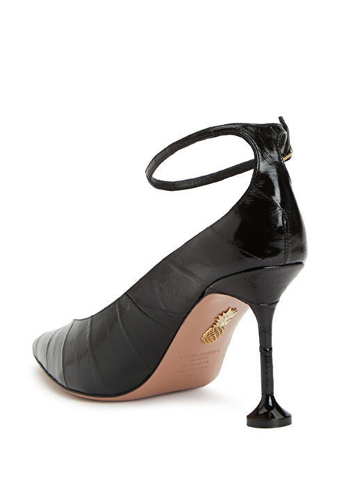 Strong Siyah Deri Topuklu Ayakkabı - Görsel 4