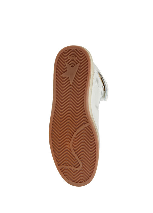 Sky-Star Beyaz Gold Kadın Deri Sneaker - Görsel 6