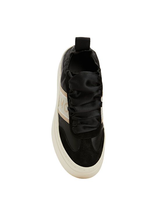 Siyah Kadın Deri Sneaker - Görsel 5