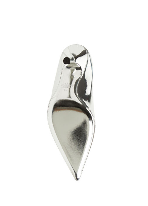 Valentino Garavani Gümüş Valentino Garavani Deri Silver Stiletto