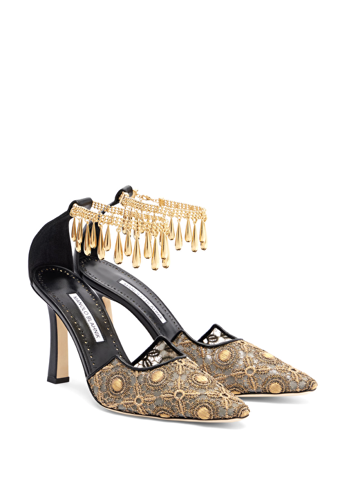 Harnicusus Siyah Gold Topuklu Ayakkabı - Görsel 3