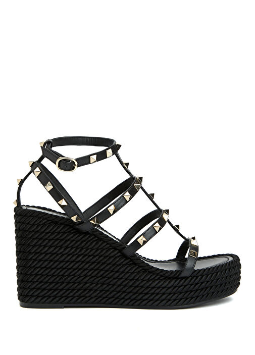 Rockstud Siyah Kadın Deri Espadril - Görsel 7