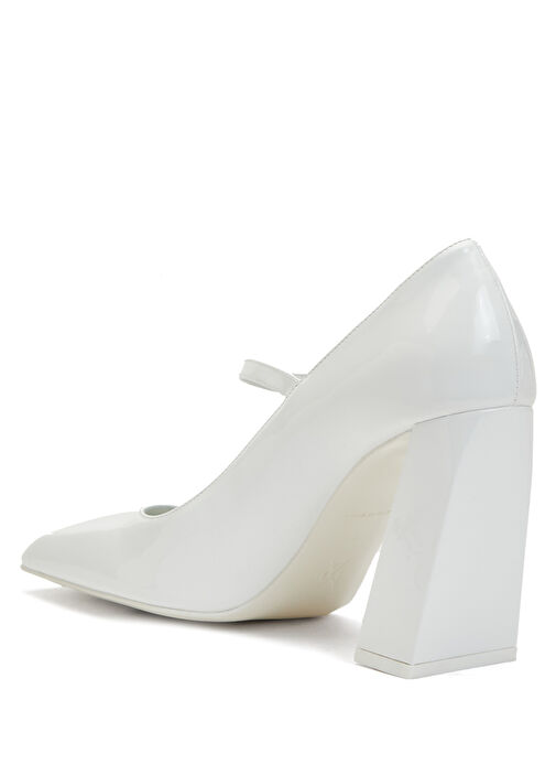 Charlotte Beyaz Deri Topuklu Ayakkabı - Görsel 4