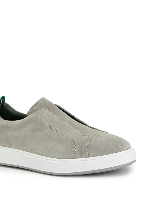 Gri Erkek Deri Sneaker - Görsel 7