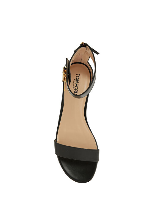 Siyah Kadın Deri Sandalet - Görsel 5