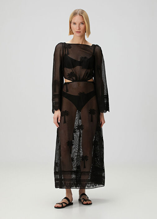 slim fit dress slacks Black Sheer Tulle Top/Dress
