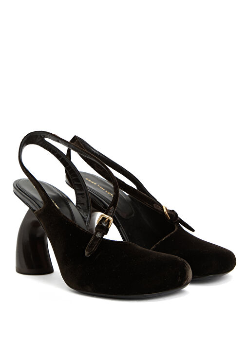 Koyu Kahverengi Topuklu Ayakkabı - Görsel 3